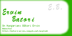 ervin batori business card